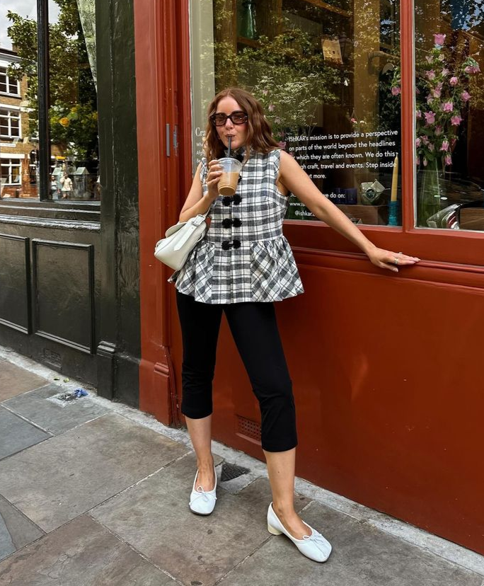 Plaid Peplum Top Street Chic