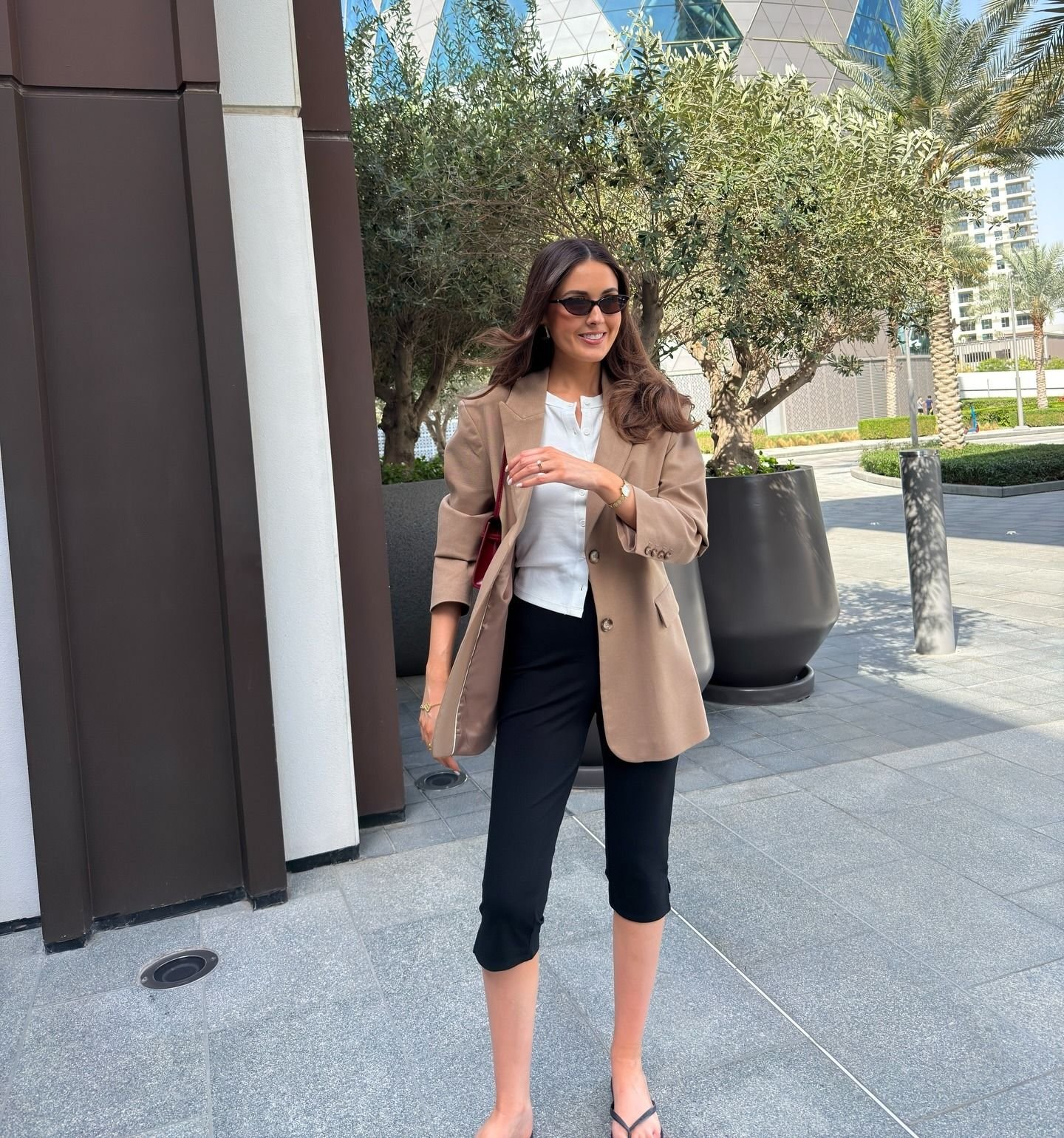 Camel Blazer Black Capris