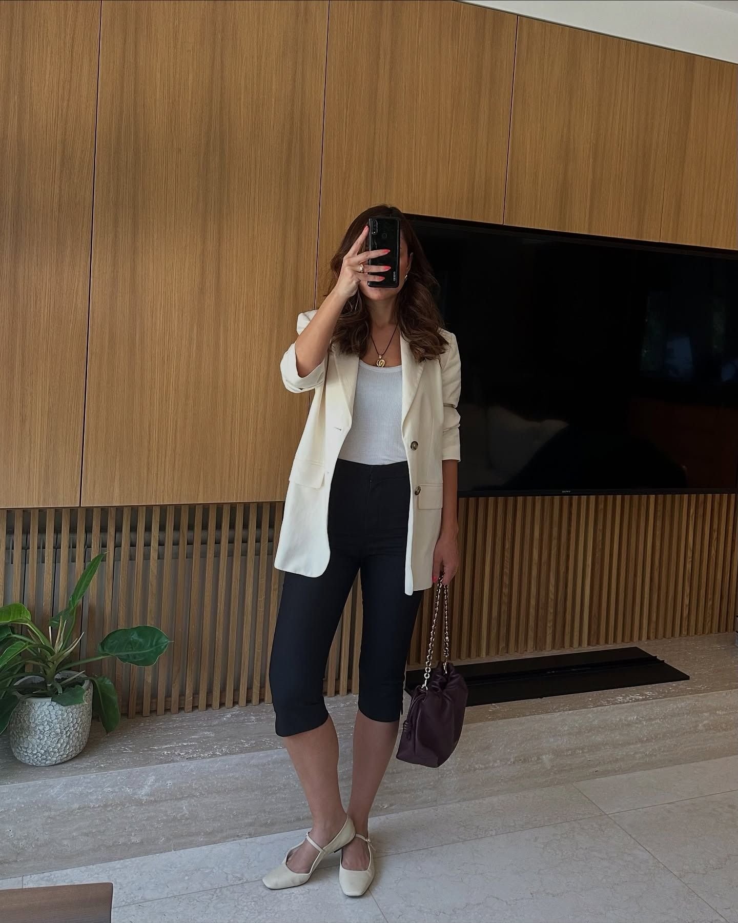 Cream Blazer Tank Capris