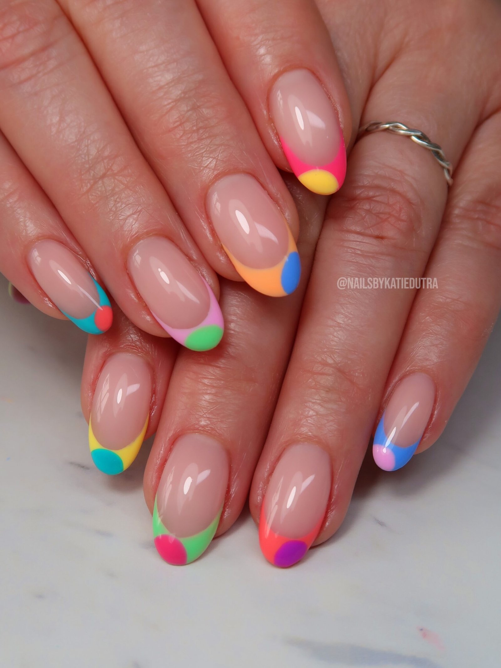 Neon Dot French Tips