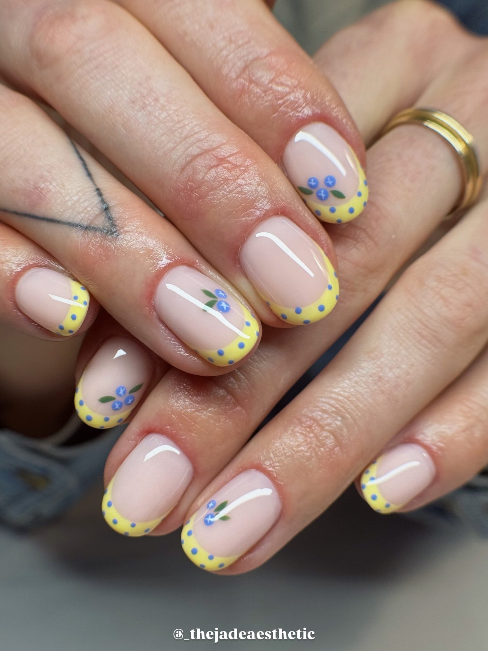 Yellow Tip Blue Florals
