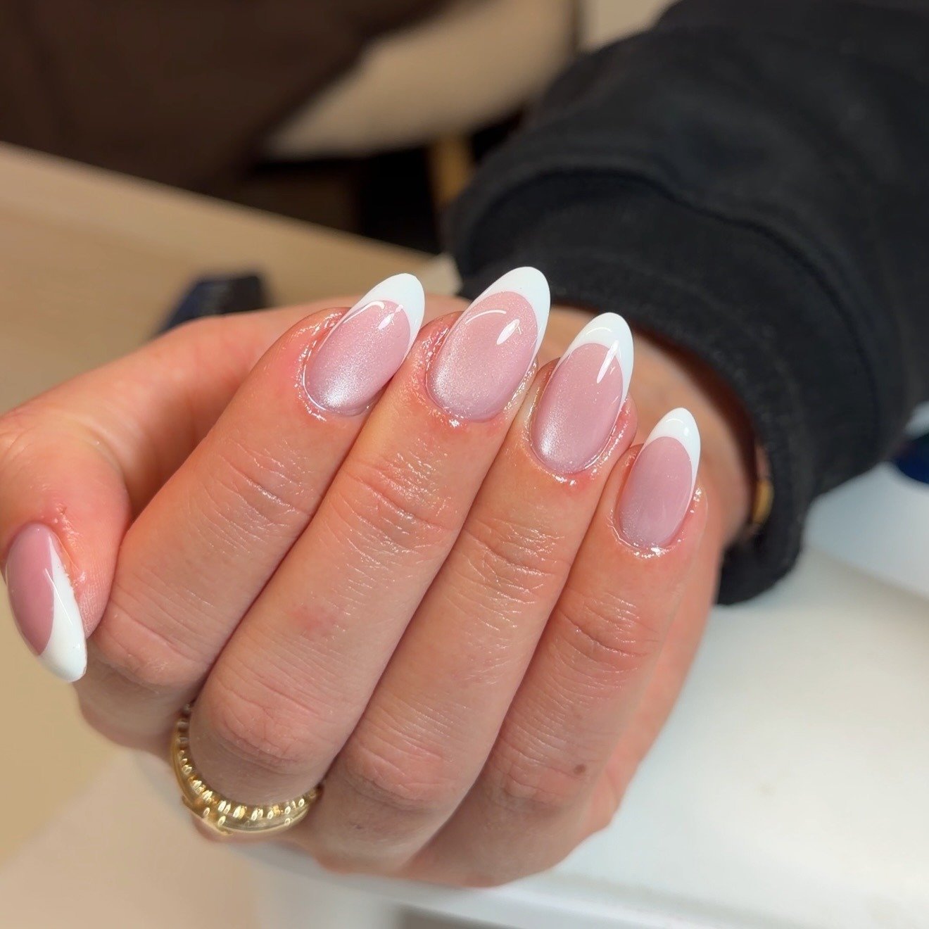 Shimmery Pink White Almond