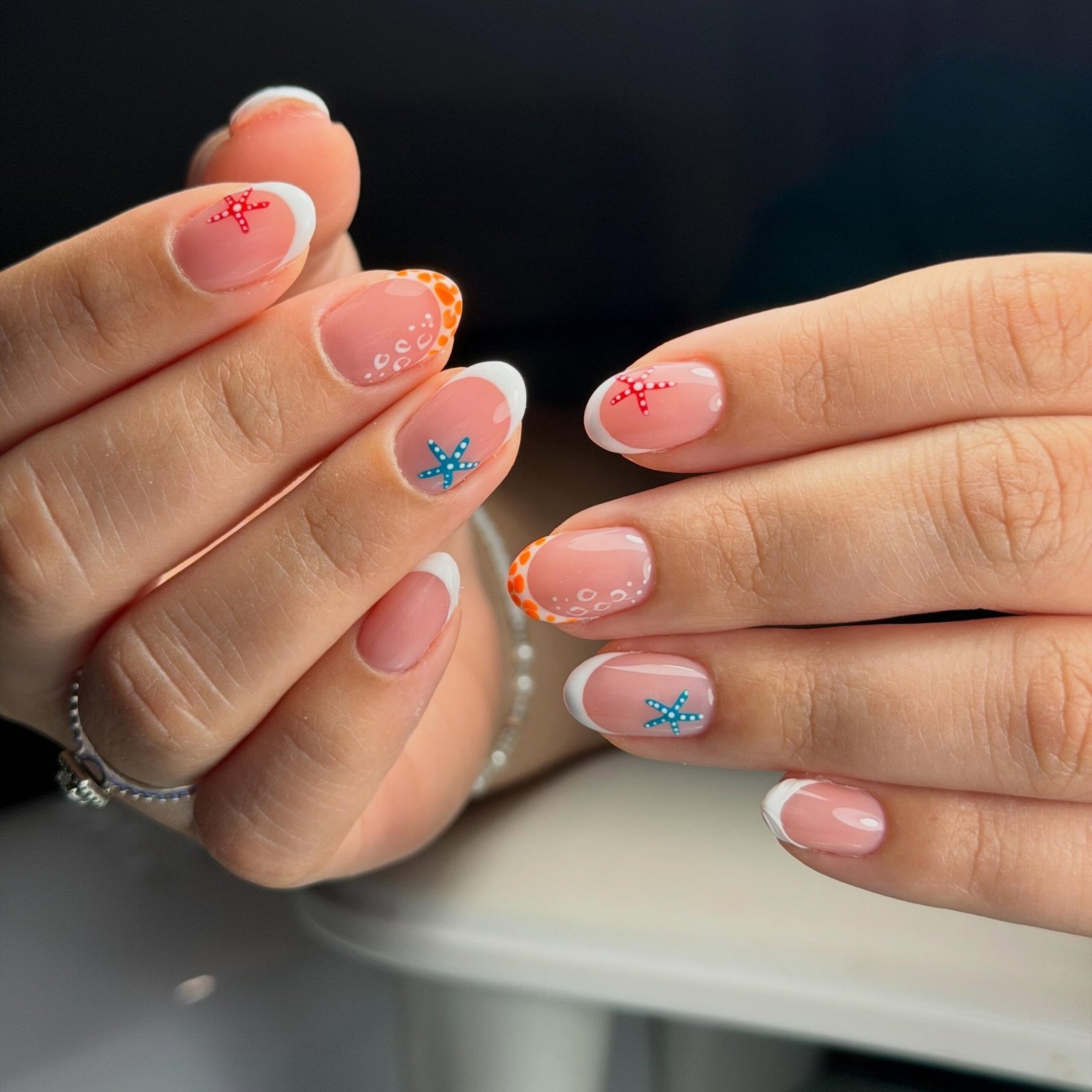 Starfish French Tip Nails