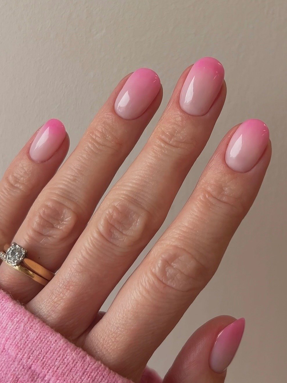 Sheer Pink White Ombre