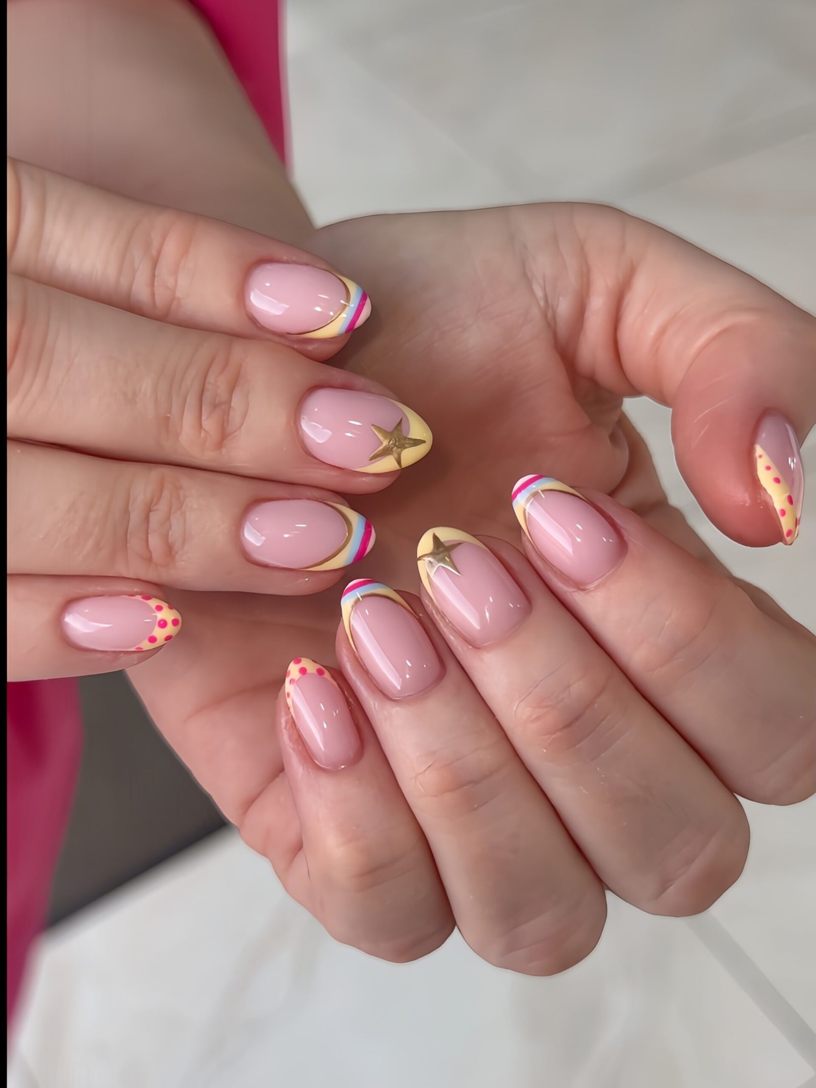 Yellow Star Stripe Tips