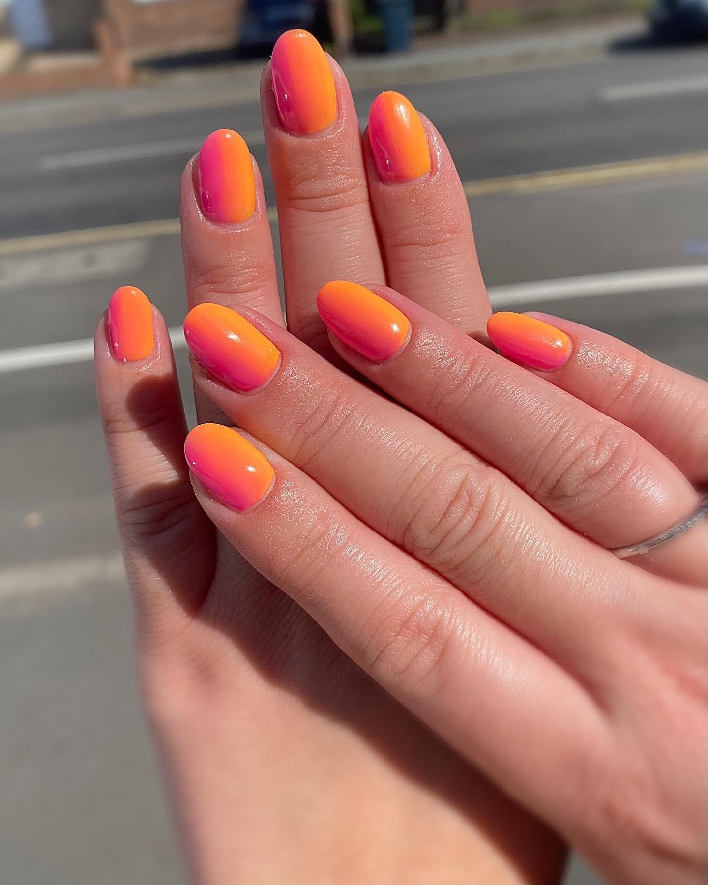 Neon Orange Pink Ombre
