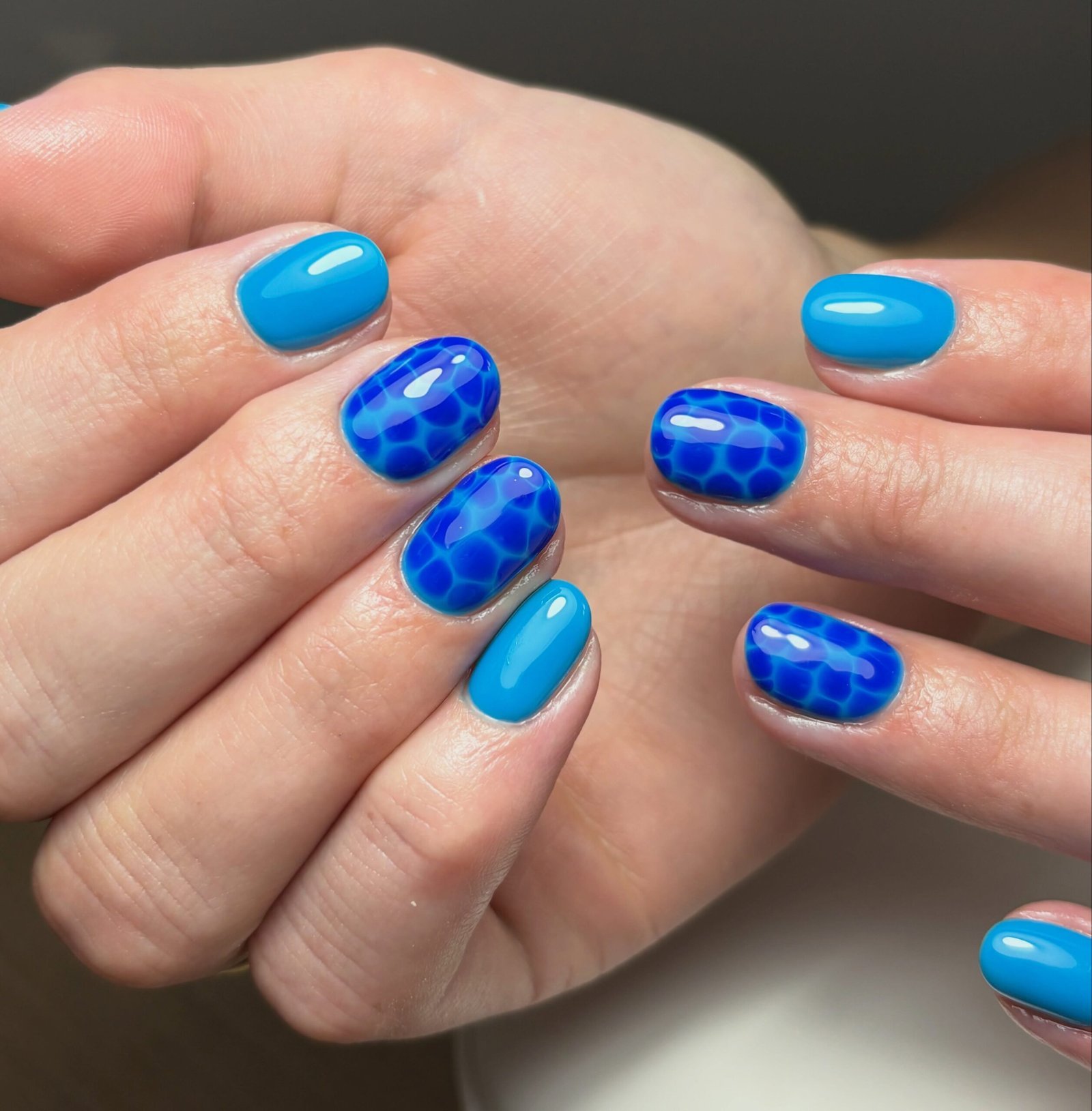 Blue Water Texture Nails