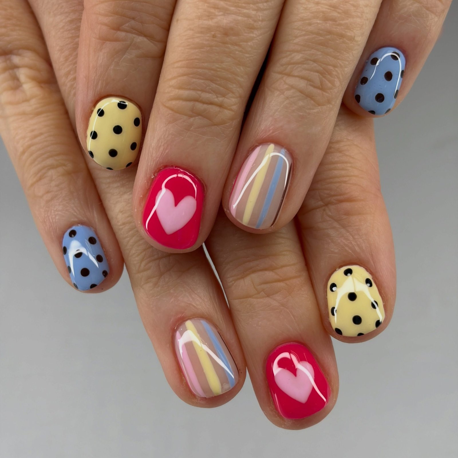 Retro Polka Dot Heart Mix