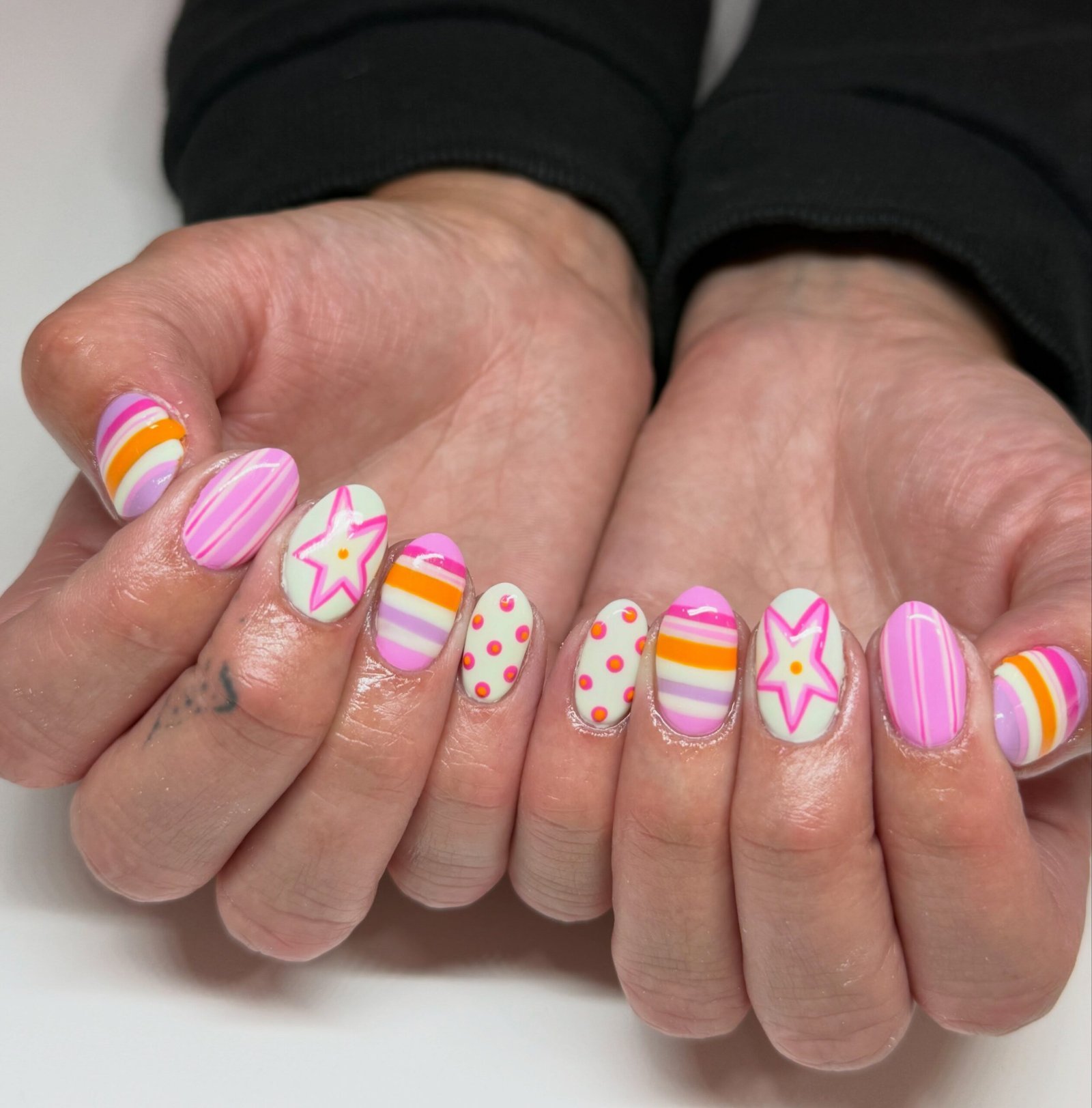 Pink Star Stripe Polka Dot